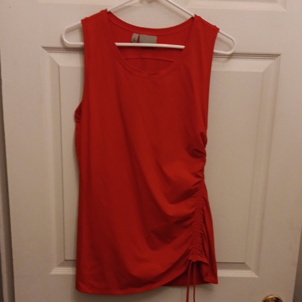 Athleta Red Ruched Tank Top
